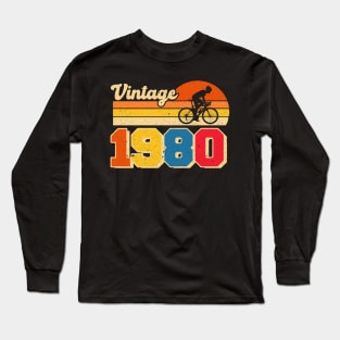 40th Cycling Birthday Gift Custom Vintage 1984 Birthday Gift For Men 40th Birthday Tee For Dad copy Long Sleeve T-Shirt